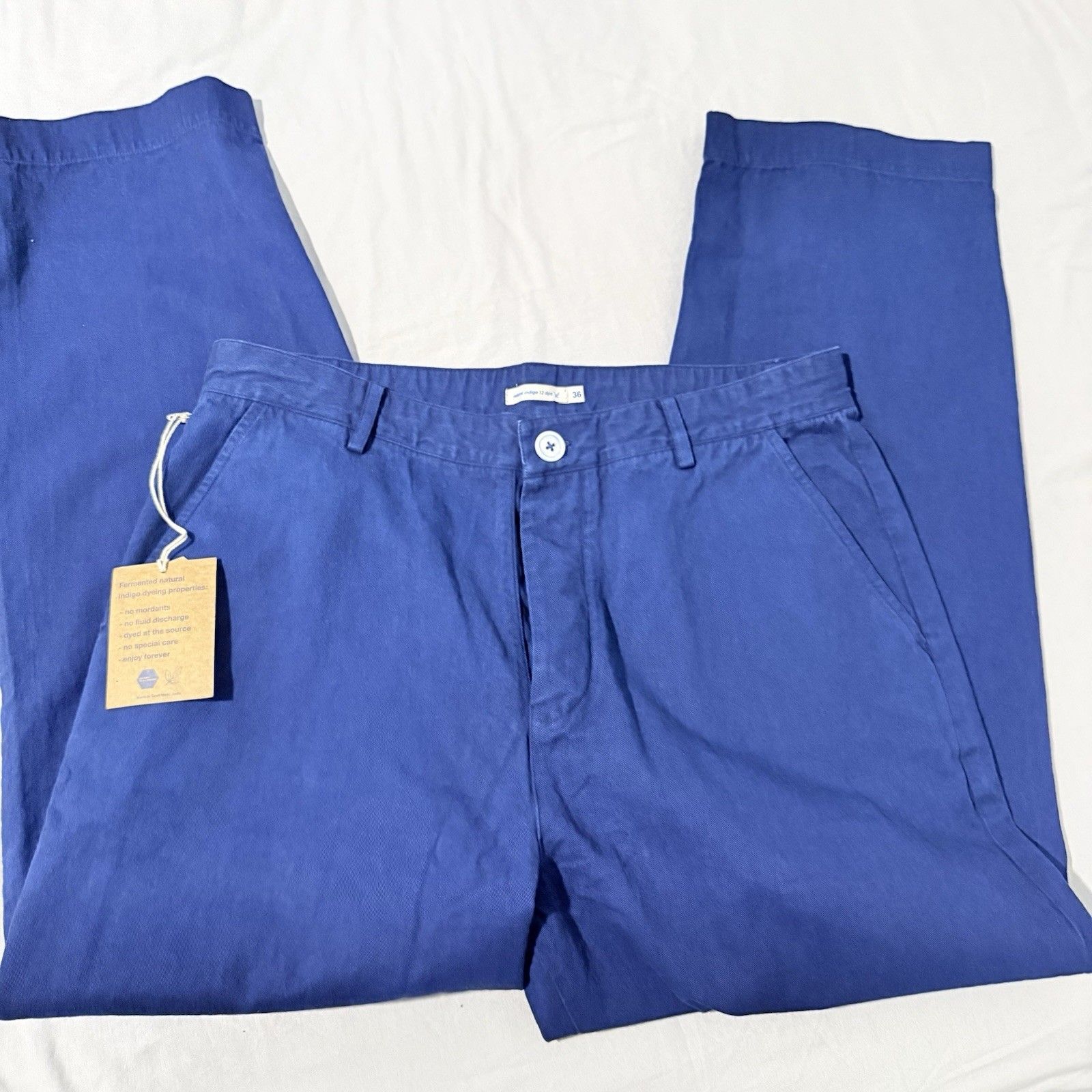 Industry Of All Nations Men’s Indigo 12 Chino Organic Cotton Pants 36 Nwt — image 5 of 8